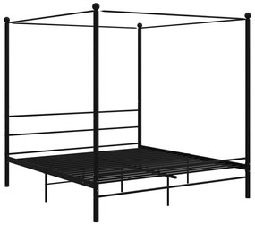 Estrutura de cama com dossel 200x200 cm metal preto