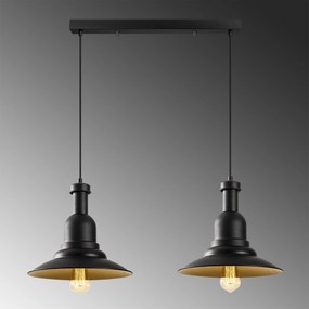 Candeeiro de Teto Saglam – Preto e Dourado – 65 x 33 cm