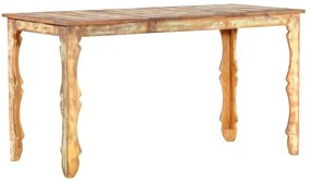 Mesa de jantar 140x70x76 cm madeira recuperada maciça