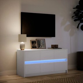 Móvel de TV com luzes LED derivados de madeira branco