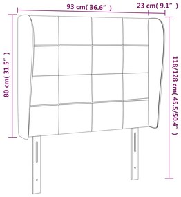 Cabeceira cama c/ abas tecido 93x23x118/128 cm cinzento-escuro