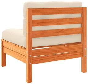 9pcs conj. sofás jardim c/ almofadões pinho maciço castanho mel