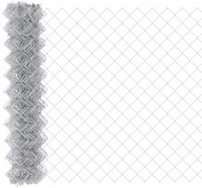 vidaXL Cerca de Malha Prateado 10 x 1 m Aço galvanizado