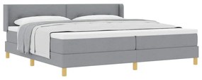 Cama Box com Colchão Cinza Claro - 200 x 200 cm de Tecido