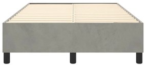 Estrutura de cama sem colchão 120x200 cm veludo cinzento-claro