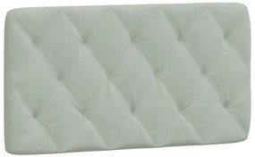Cama com colchão 100x200 cm veludo cinzento-claro