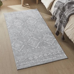 Tapete boho elegante 150x80 cm para uma decoração acolhedora da sala de estar Cinzento