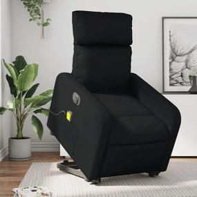 vidaXL Poltrona reclinável elevatória elétrica couro artificial preto