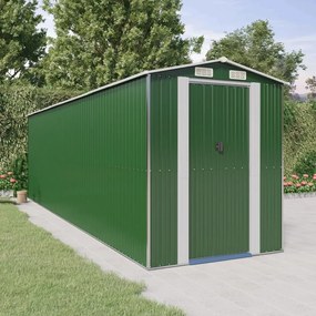 vidaXL Abrigo de jardim 192x689x223 cm aço galvanizado verde