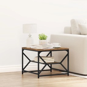 Mesa de centro vidaXL com prateleira em madeira envelhecida 51x50x40 c