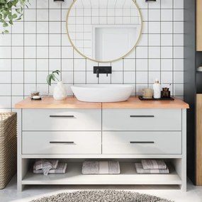 vidaXL Bancada p/ WC 160x50x(2-4) cm madeira maciça tratada castanho