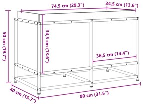 Vaso/floreira de jardim 80x40x50 cm madeira pinho maciça branco