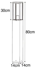 Candeeiro industrial de pé para exterior castanho ferrugem 80 cm IP44 - Charlois