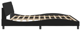 Estrutura de cama sem colchão 200x200 cm tecido preto