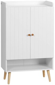 HOMCOM Sapateira com Prateleira Aberta e Prateleiras Ajustáveis para 15 Pares de Sapatos para Corredor Entrada 60x33x100cm Branco | Aosom Portugal