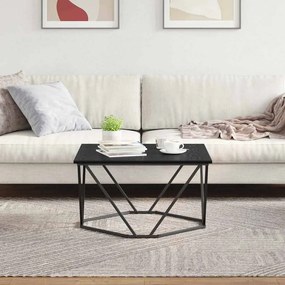 Mesa de Centro Preto Carvalho 80x80x45 cm Madeira Revestida