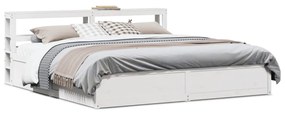 Estrutura de cama com cabeceira 180x200cm pinho maciço branco