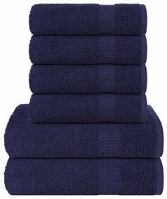vidaXL 6pcs Conjunto toalha FROGN 360 g/m² azul-marinho