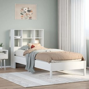 Cama com estante sem colchão 90x190 cm pinho maciço branco