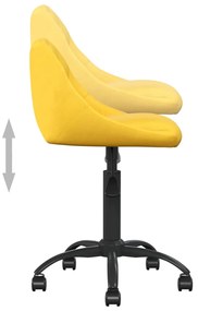 Cadeira de escritório veludo amarelo mostarda
