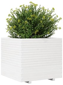 Vaso/floreira de jardim 80x80x72 cm pinho maciço branco