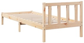 Cama extra longa sem colchão 80x210 cm madeira de pinho maciça