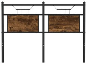 Cabeceira de cama 120 cm derivados madeira/aço carvalho fumado