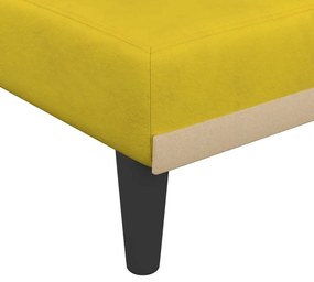 Sofá-cama em forma de L 271x140x70 cm veludo amarelo