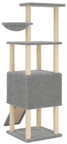 Árvore p/ gatos c/ postes arranhadores sisal 153 cm cinza-claro