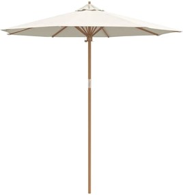 Guarda-sol de Jardim Branco Creme 240x260 cm de Bambu
