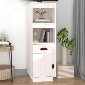 vidaXL Aparador alto 34x40x108,5 cm pinho maciço branco