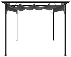 Pérgola com toldo retrátil 3x3 m 180 g/m² aço antracite