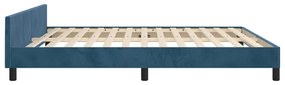 Estrutura de cama c/ cabeceira 180x200 cm veludo azul-escuro