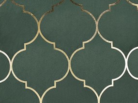 Conjunto de 2 almofadas decorativas com padrão marroquino em veludo verde 45 x 45 cm ALYSSUM Beliani