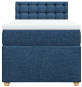 Cama com molas/colchão 90x200 cm tecido azul