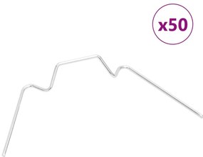 vidaXL Clipes para estufa 50 pcs tipo W aço galvanizado