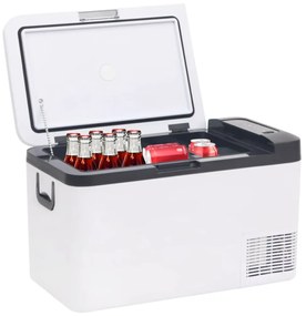 Mala térmica com pega 25 L PP e PE preto e branco