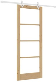 Porta Deslizante vidaXL com Conjunto de Hardware 83x211 cm Madeira Mac