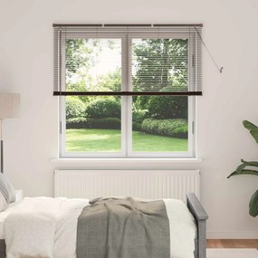 vidaXL Cortina Veneziana Marrom Escuro com Padrão de Madeira PVC