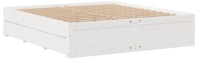Cama com estante sem colchão 180x200 cm pinho maciço branco