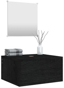 2 pcs conjunto móveis casa de banho derivados de madeira preto