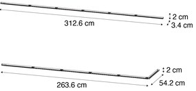 Sistema ferroviário moderno preto monofásico 300cm - Iconic Moderno