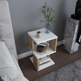 Mesinha de Cabeceira Carter – Branco Carvalho – 29,6x29,6x49,4 cm