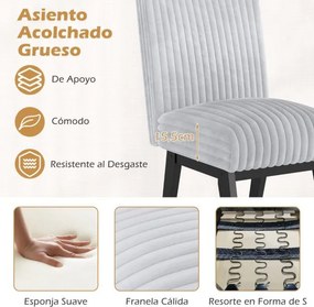 Conjunto de 2 cadeiras de jantar e cozinha (MESA NÃO INCLUIDA) , estofadas em tecido, assento e encosto acolchoados, pernas em madeira e borracha pret