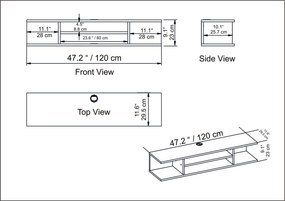 Suporte de TV Pivot – Branco – 120x23x29,5 cm