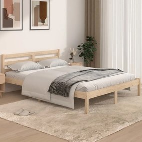 Estrutura de cama 140x190 cm pinho maciço