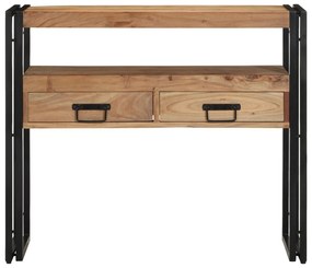 Mesa de Console vidaXL Preta 90x33x75 cm em Madeira de Acácia Sólida e