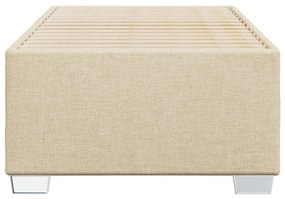 Estrutura de cama 90x190 cm tecido cor creme