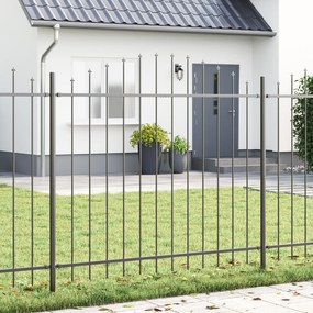 Cerca de Jardim vidaXL com Topo em Arco Cinza 3,4x1,25 m em Aço