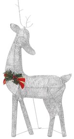 Família de renas de Natal 270x7x90 malha branco prateado